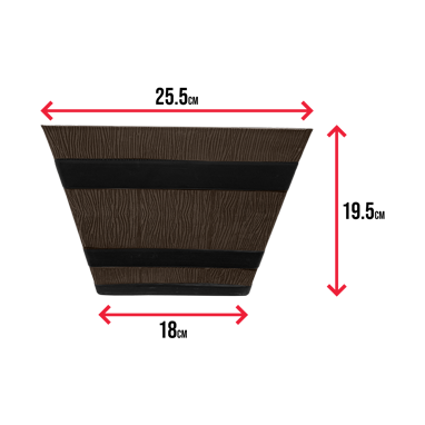 Fixtures Barrel Design Brown Trough 50.8cm x 25.4cm x 19cm