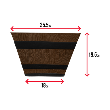 Fixtures Barrel Design Light Brown Trough 50.8cm x 25.4cm x 19cm