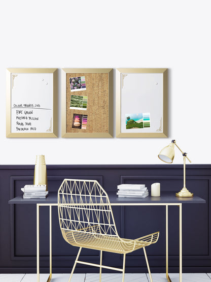 Bi Office Positive Flow Metallic Gold Message Boards SOR-031 - NWT FM SOLUTIONS - YOUR CATERING WHOLESALER