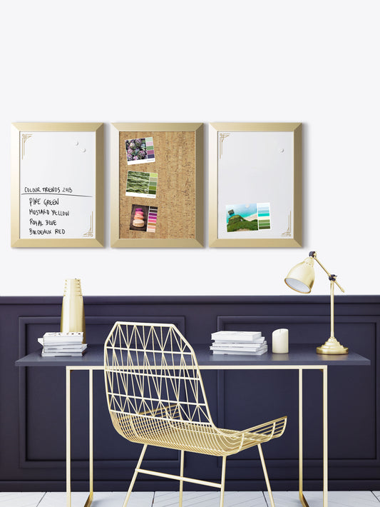 Bi Office Positive Flow Metallic Gold Message Boards SOR-031 - NWT FM SOLUTIONS - YOUR CATERING WHOLESALER