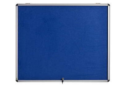 Bi-Office Fire Retardant Blue Felt Lockable Noticeboard Display Case 18 x A4 1360x953mm - ST390101150 - NWT FM SOLUTIONS - YOUR CATERING WHOLESALER