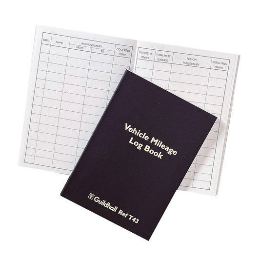 Guildhall Vehicle Mileage Book 149x104mm 120 Pages Black T43Z - NWT FM SOLUTIONS - YOUR CATERING WHOLESALER