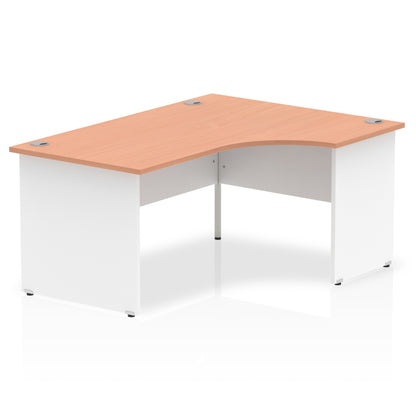 Dynamic Impulse 1600mm Right Crescent Desk Beech Top White Panel End Leg TT000039 - NWT FM SOLUTIONS - YOUR CATERING WHOLESALER