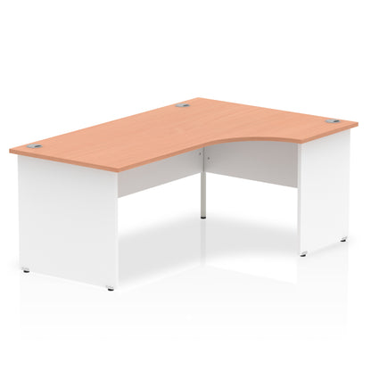 Dynamic Impulse 1800mm Right Crescent Desk Beech Top White Panel End Leg TT000045 - NWT FM SOLUTIONS - YOUR CATERING WHOLESALER