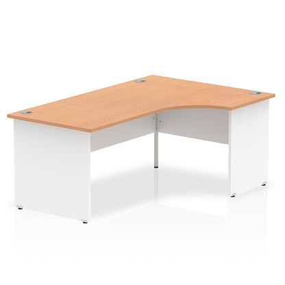 Dynamic Impulse 1800mm Right Crescent Desk Oak Top White Panel End Leg TT000047 - NWT FM SOLUTIONS - YOUR CATERING WHOLESALER