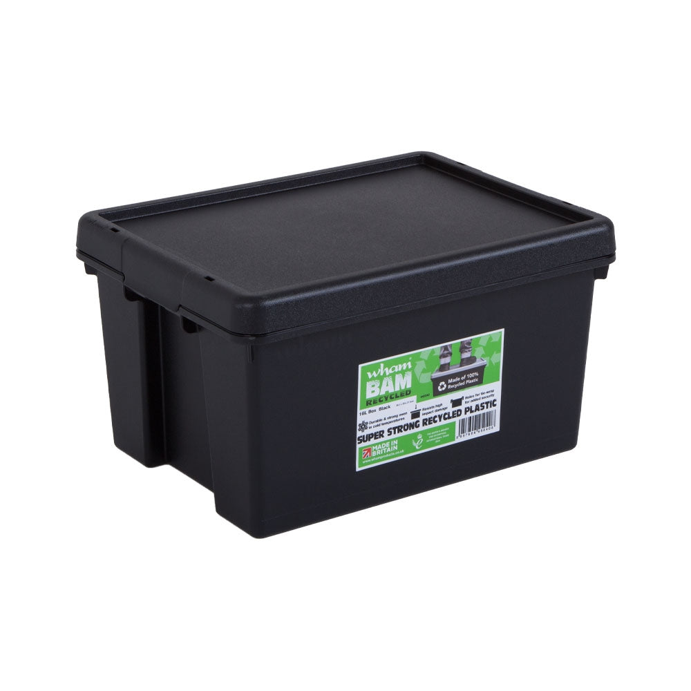 Wham Bam Black Recycled Storage Box 16 Litre