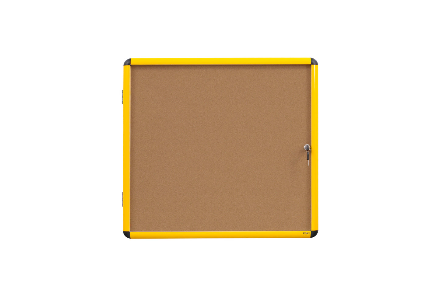 Bi-Office Ultrabrite Cork Noticeboard Display Case Lockable Yellow Aluminium Frame 9 x A4 - VT6301611511 - NWT FM SOLUTIONS - YOUR CATERING WHOLESALER