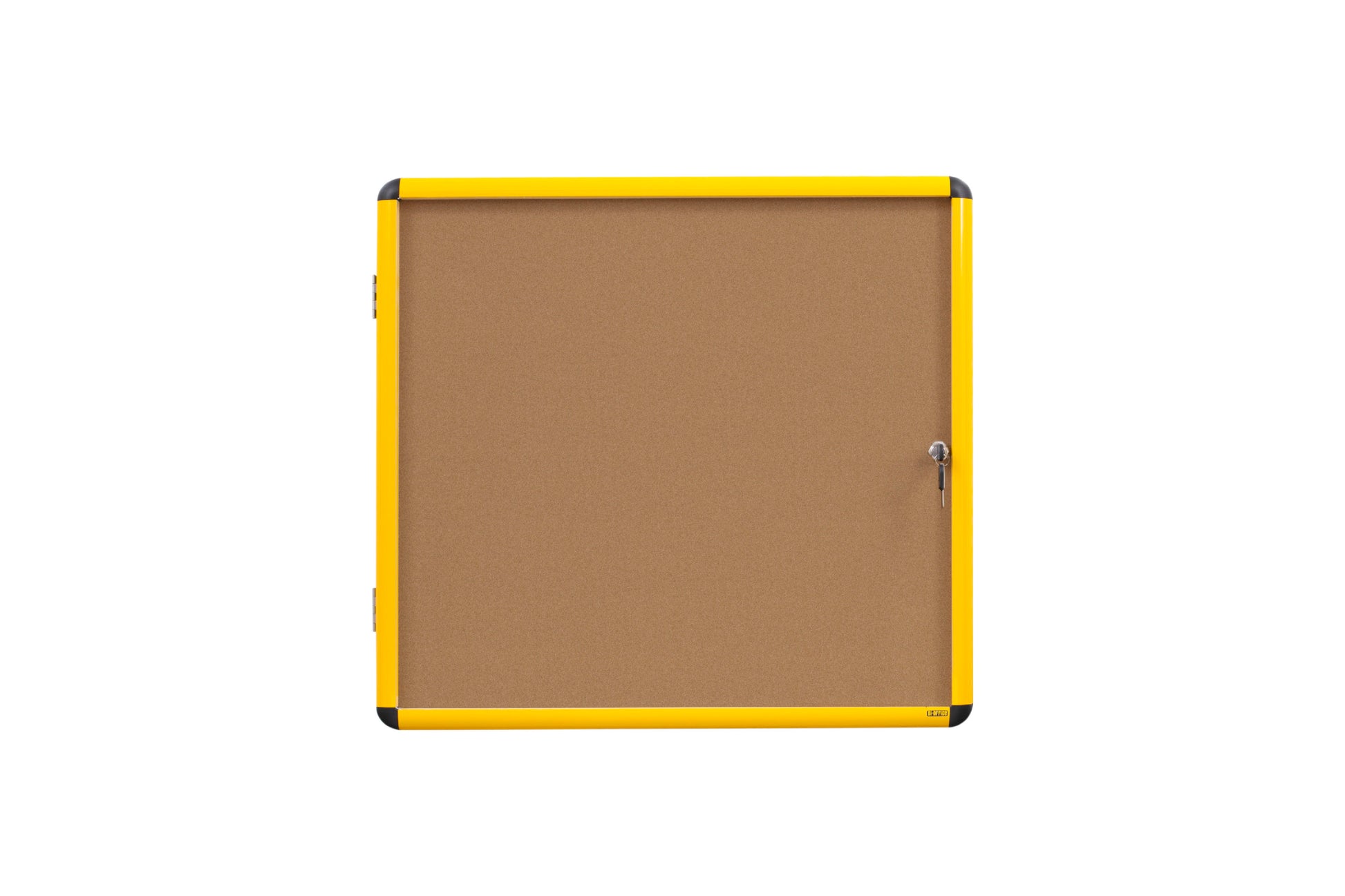 Bi-Office Ultrabrite Cork Noticeboard Display Case Lockable Yellow Aluminium Frame 12 x A4 - VT6601611511 - NWT FM SOLUTIONS - YOUR CATERING WHOLESALER