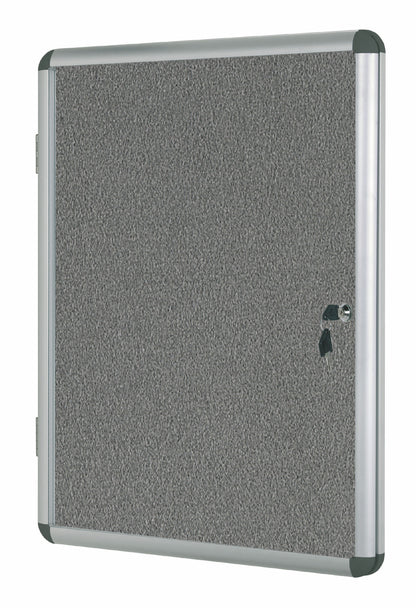Bi-Office Enclore Grey Felt Lockable Noticeboard Display Case 20 x A4 1160x1288mm - VT740103150 - NWT FM SOLUTIONS - YOUR CATERING WHOLESALER