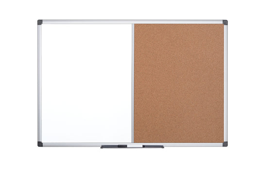 Bi-Office Maya Combination Board Cork/Non Magnetic Whiteboard Aluminium Frame 600x900mm - XA0302170 - NWT FM SOLUTIONS - YOUR CATERING WHOLESALER