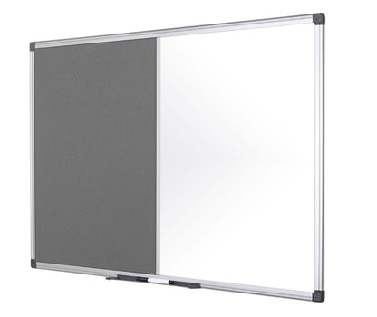 Bi-Office Maya Combination Board Grey Felt/Non Magnetic Whiteboard Aluminium Frame 1800x1200mm - XA2720170