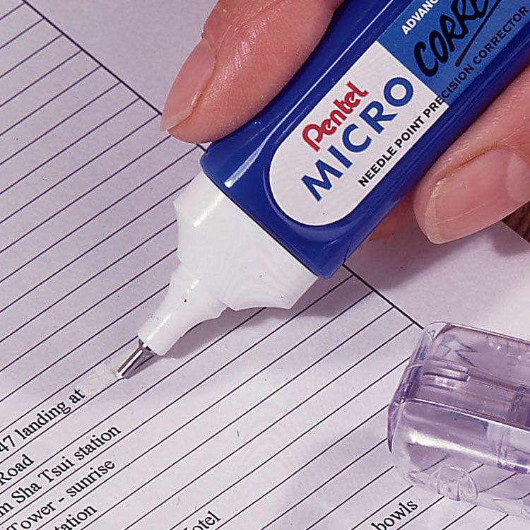 Pentel Micro Correct Precision Tip Correction Fluid Pen White (Pack 12) - ZL31-W - NWT FM SOLUTIONS - YOUR CATERING WHOLESALER
